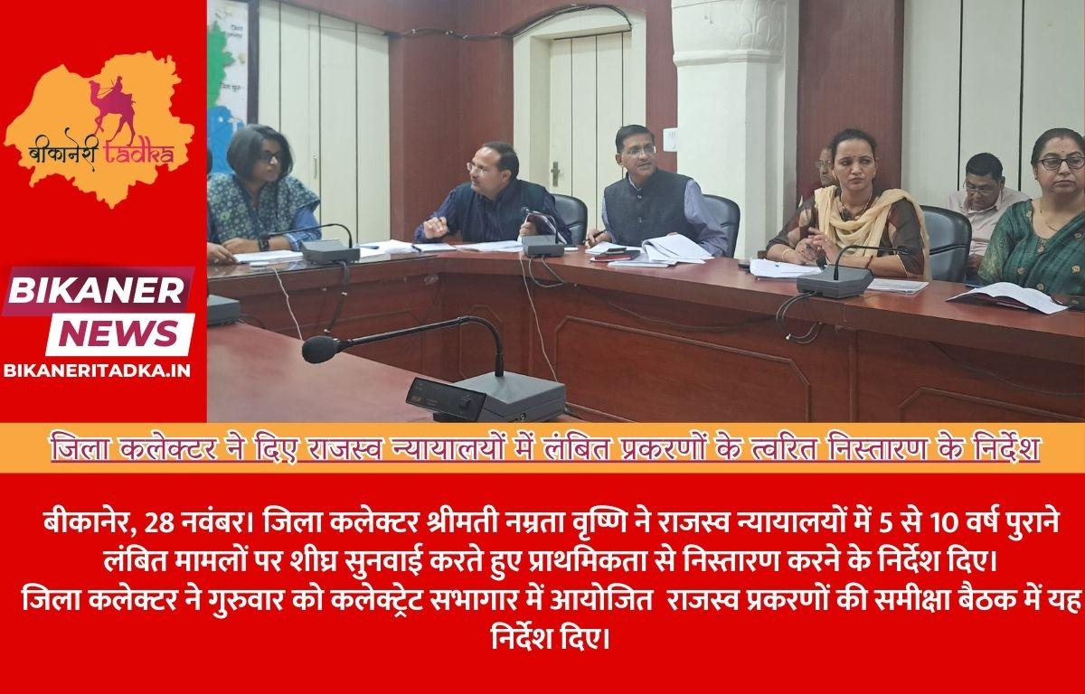 जिला कलेक्टर ने दिए राजस्व न्यायालयों में लंबित प्रकरणों के त्वरित निस्तारण के निर्देश